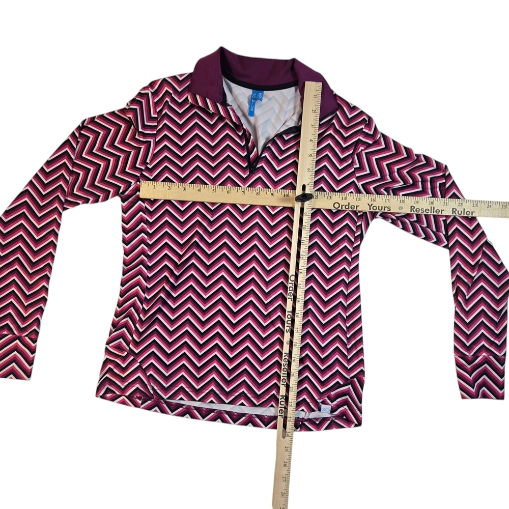 Chevron Patterned Pink and Purple Women's Top GG Blue Sz S - Picture 3 of 7